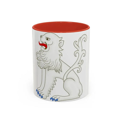 White Lion of Mortimer Badge of Edward IV - Accent Coffee Mug 11oz Red - Go Mug Yourself