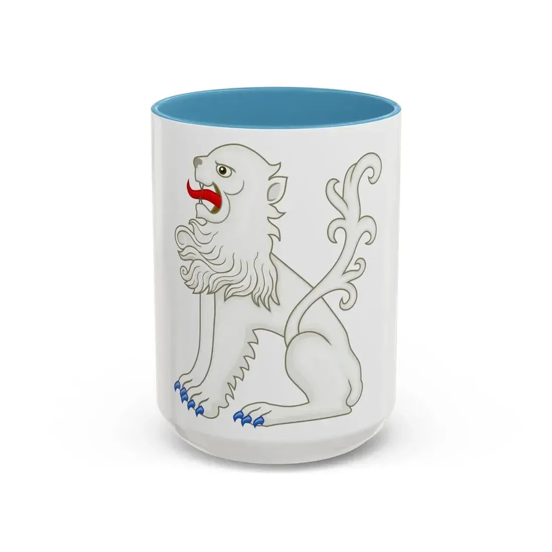 White Lion of Mortimer Badge of Edward IV - Accent Coffee Mug 15oz Light Blue - Go Mug Yourself