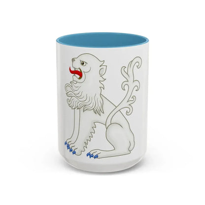 White Lion of Mortimer Badge of Edward IV - Accent Coffee Mug 15oz Light Blue - Go Mug Yourself