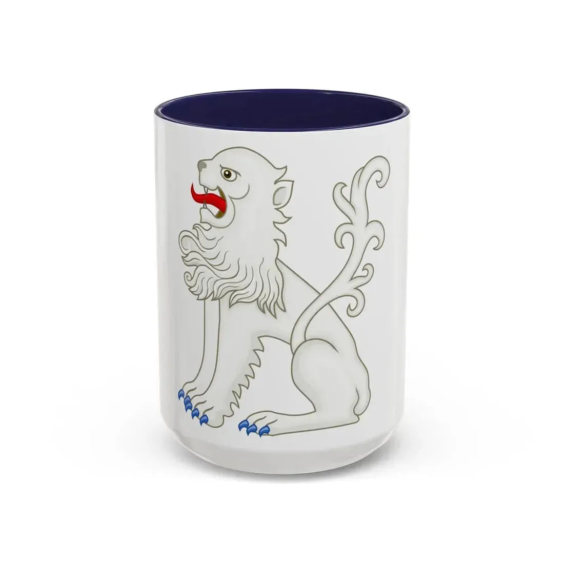 White Lion of Mortimer Badge of Edward IV - Accent Coffee Mug 15oz Navy - Go Mug Yourself