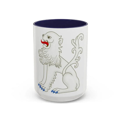 White Lion of Mortimer Badge of Edward IV - Accent Coffee Mug 15oz Navy - Go Mug Yourself
