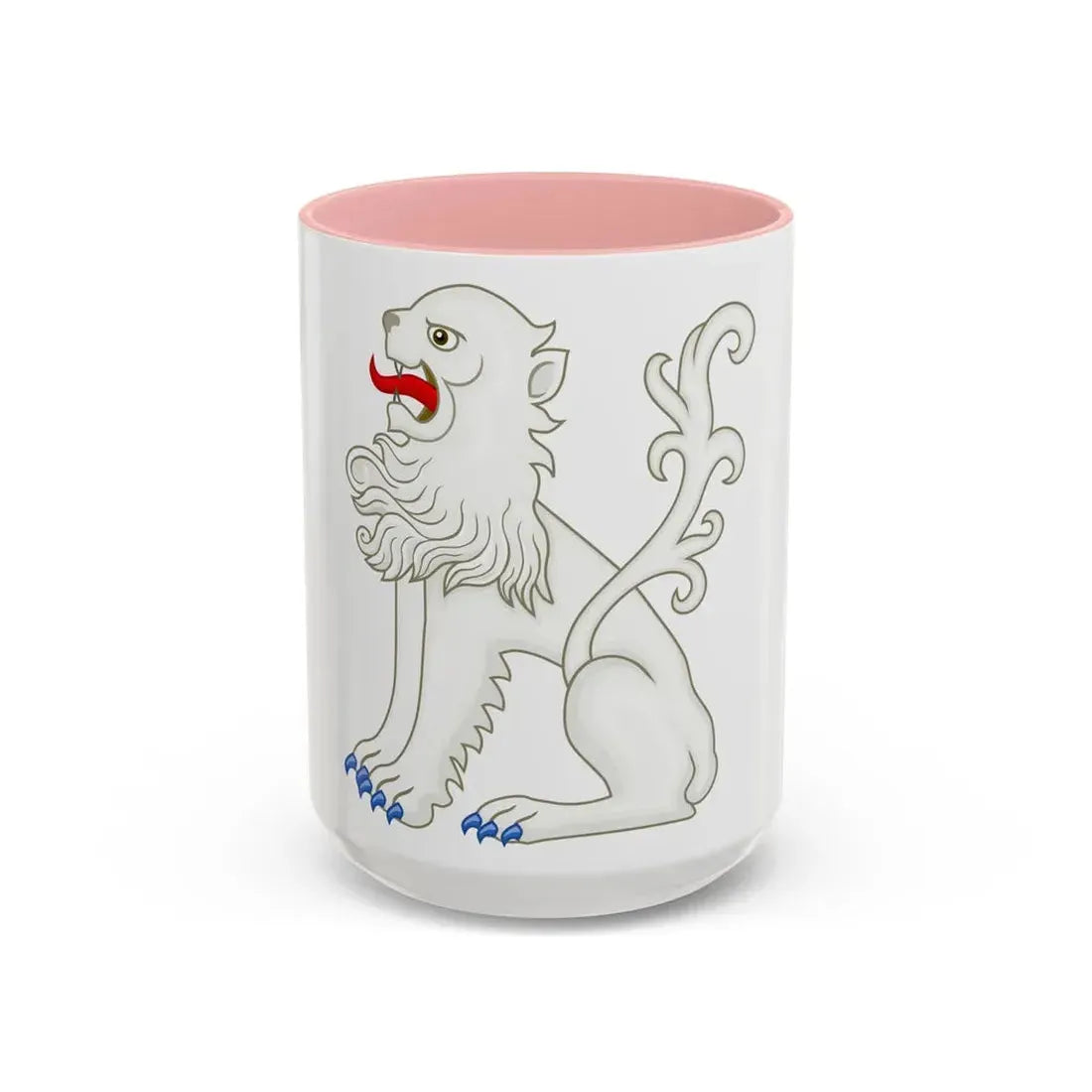 White Lion of Mortimer Badge of Edward IV - Accent Coffee Mug 15oz Pink - Go Mug Yourself
