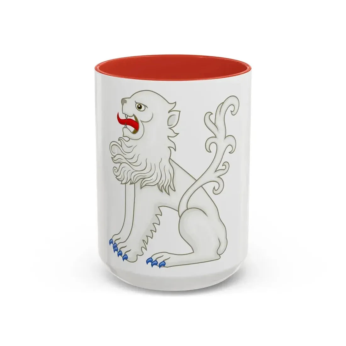 White Lion of Mortimer Badge of Edward IV - Accent Coffee Mug 15oz Red - Go Mug Yourself