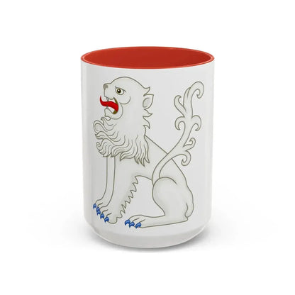 White Lion of Mortimer Badge of Edward IV - Accent Coffee Mug 15oz Red - Go Mug Yourself