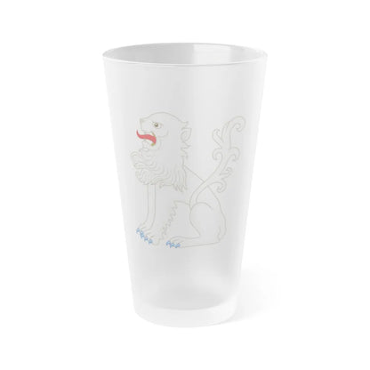 White Lion of Mortimer Badge of Edward IV - Frosted Pint Glass 16oz-16oz-Frosted-Go Mug Yourself