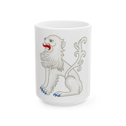 White Lion of Mortimer Badge of Edward IV - White Coffee Mug 15oz - Go Mug Yourself