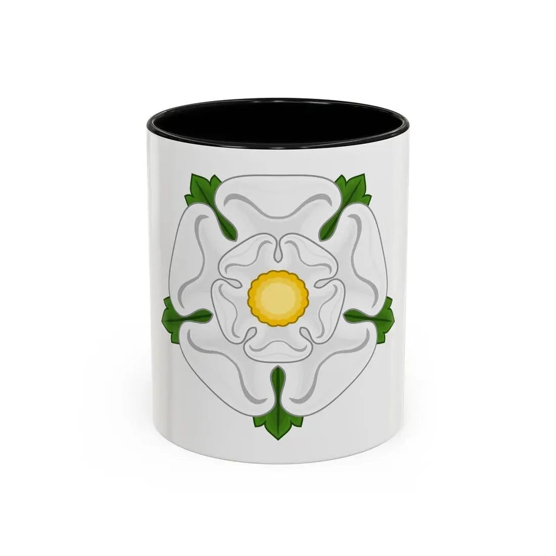 White Rose Badge of York - Accent Coffee Mug 11oz Black - Go Mug Yourself