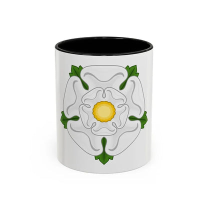 White Rose Badge of York - Accent Coffee Mug 11oz Black - Go Mug Yourself