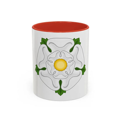 White Rose Badge of York - Accent Coffee Mug 11oz Red - Go Mug Yourself