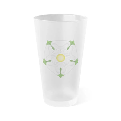 White Rose Badge of York - Frosted Pint Glass 16oz 16oz Frosted - Go Mug Yourself