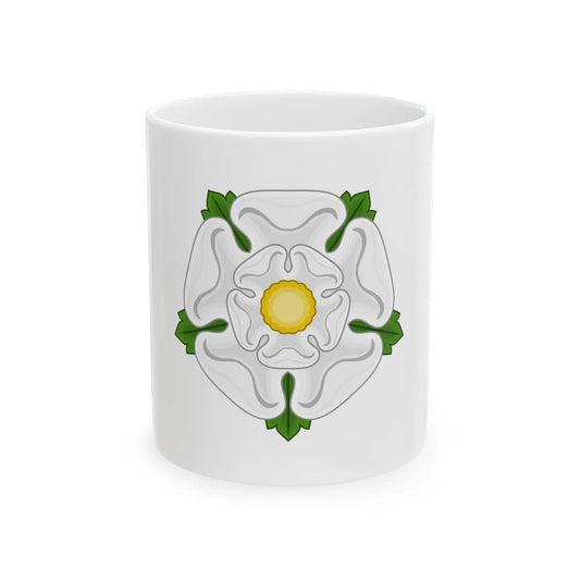 White Rose Badge of York - White Coffee Mug 11oz - Go Mug Yourself