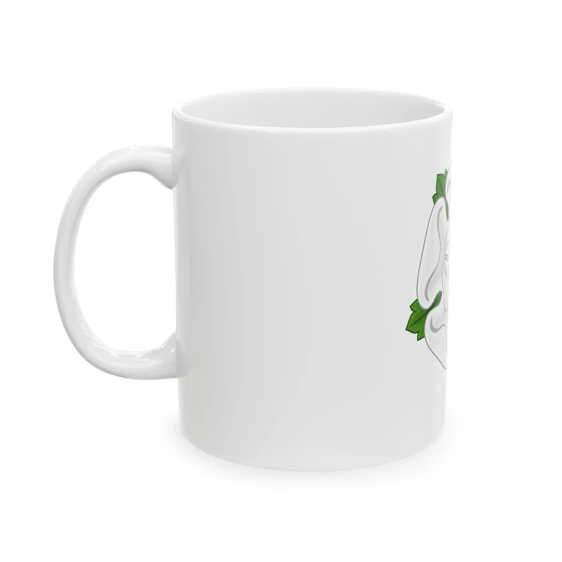 White Rose Badge of York - White Coffee Mug - Go Mug Yourself
