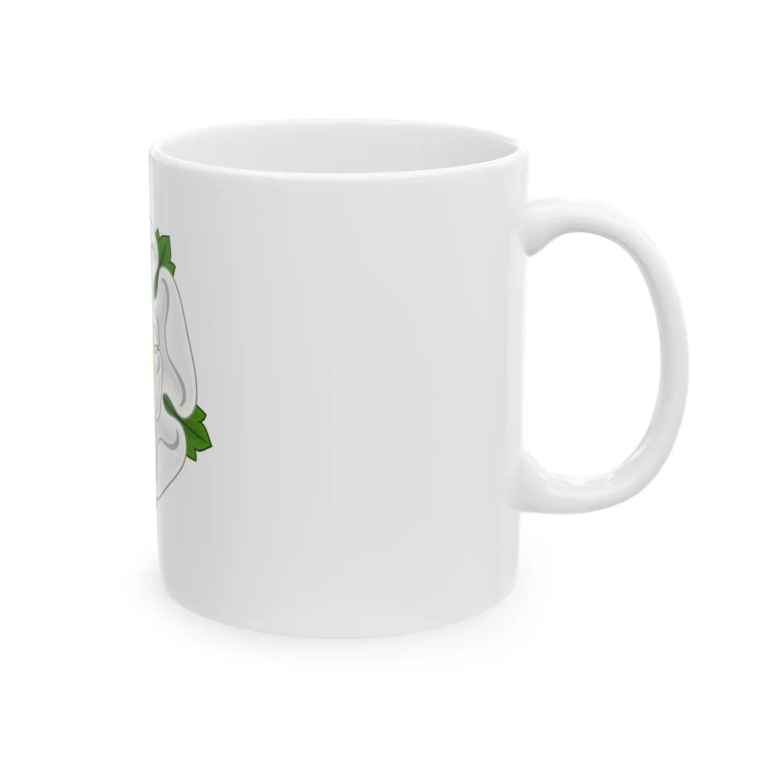 White Rose Badge of York - White Coffee Mug - Go Mug Yourself