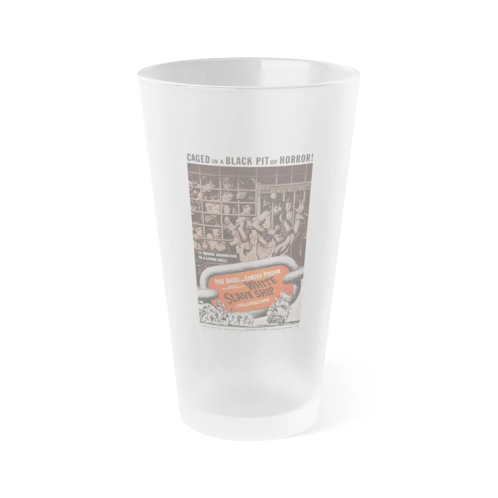 WHITE SLAVE SHIP 1961 Movie Poster - Frosted Pint Glass 16oz-16oz-Frosted-Go Mug Yourself