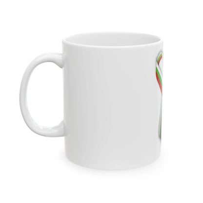 WhiteGreenRed ribbon (Bulgaria) White Coffee Mug - Go Mug Yourself