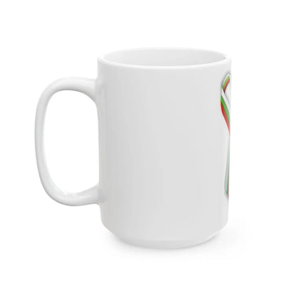 WhiteGreenRed ribbon (Bulgaria) White Coffee Mug - Go Mug Yourself