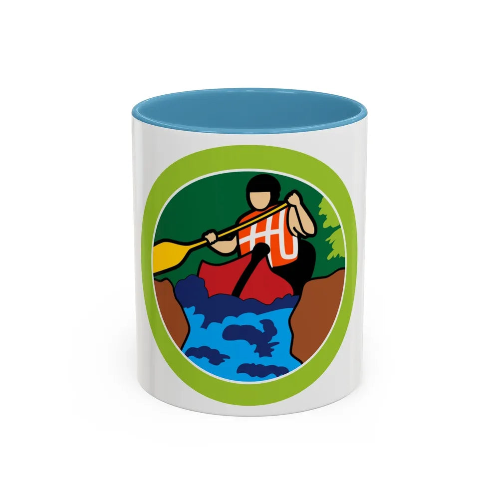 Whitewater (Boy Scout Merit Badge) Accent Coffee Mug-11oz-Light Blue-Go Mug Yourself