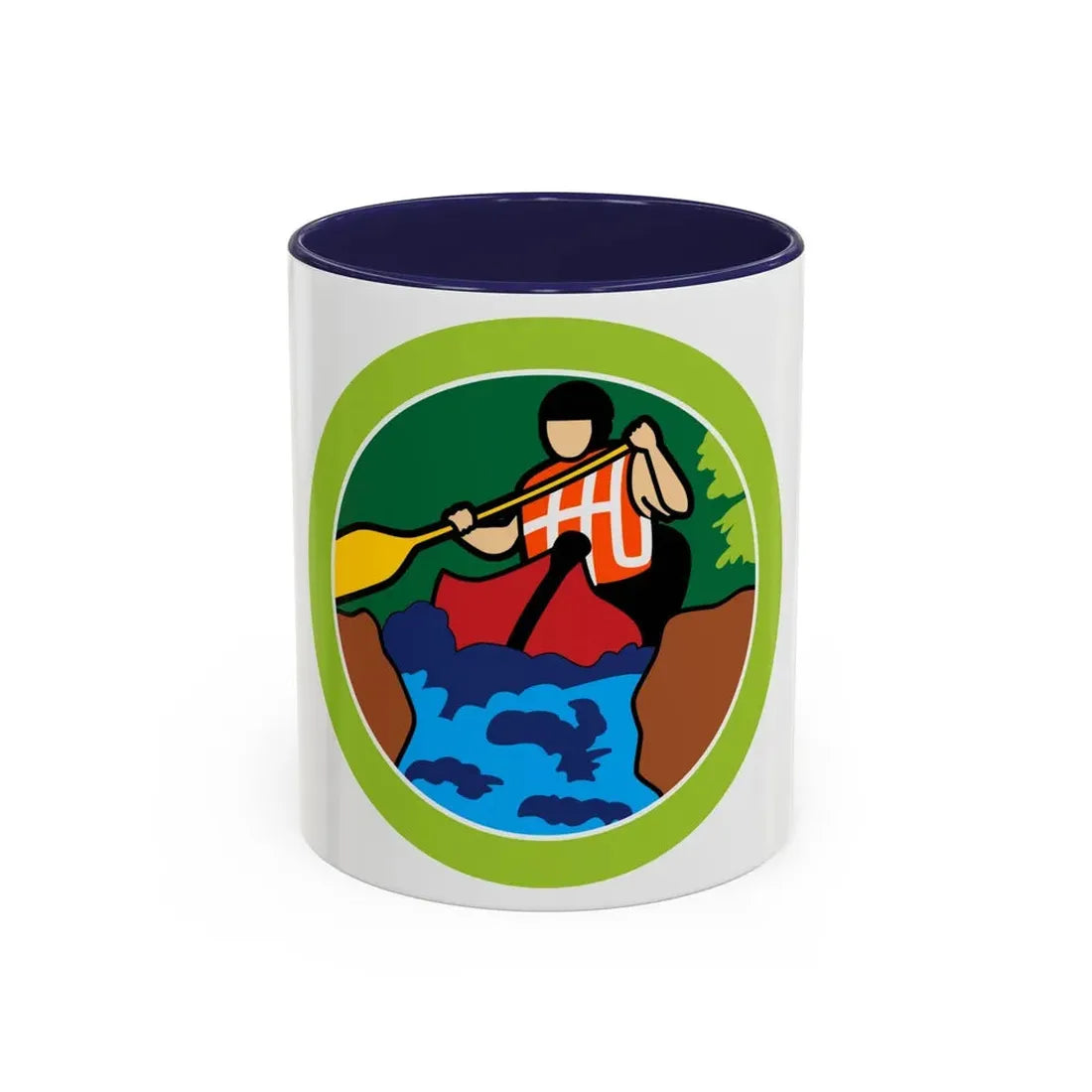 Whitewater (Boy Scout Merit Badge) Accent Coffee Mug 11oz Navy - Go Mug Yourself