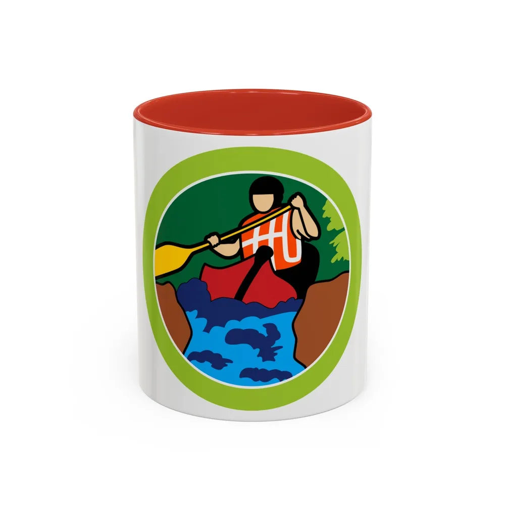 Whitewater (Boy Scout Merit Badge) Accent Coffee Mug-11oz-Red-Go Mug Yourself