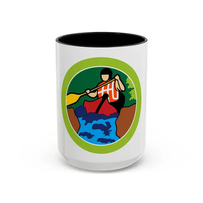 Whitewater (Boy Scout Merit Badge) Accent Coffee Mug 15oz Black - Go Mug Yourself