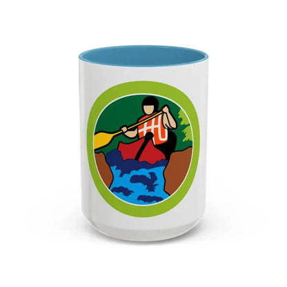 Whitewater (Boy Scout Merit Badge) Accent Coffee Mug 15oz Light Blue - Go Mug Yourself