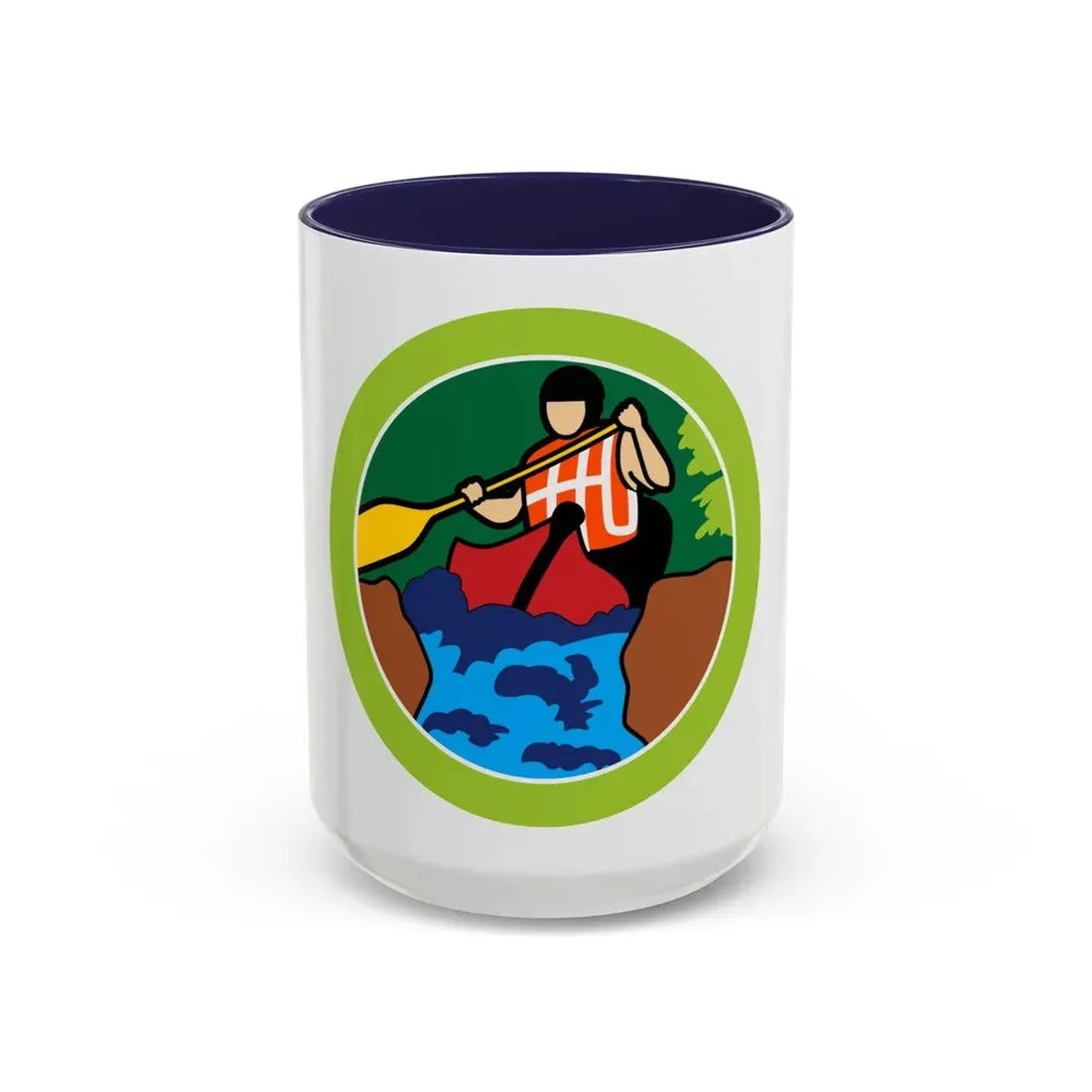 Whitewater (Boy Scout Merit Badge) Accent Coffee Mug 15oz Navy - Go Mug Yourself