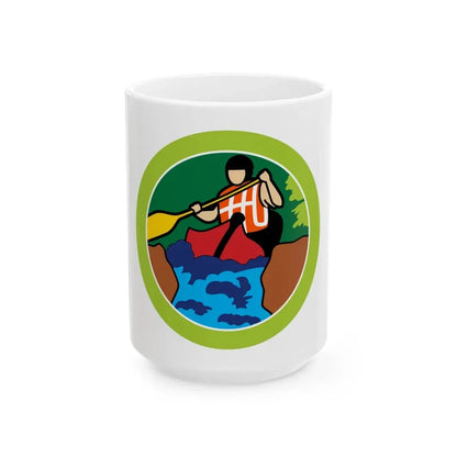 Whitewater (Boy Scout Merit Badge) White Coffee Mug 15oz - Go Mug Yourself
