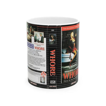 WHORE (VHS COVER) - White Coffee Mug 11oz - Go Mug Yourself