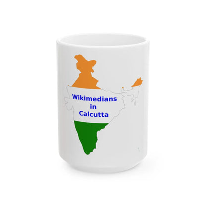 Wikimedians in Calcutta (India) White Coffee Mug 15oz - Go Mug Yourself
