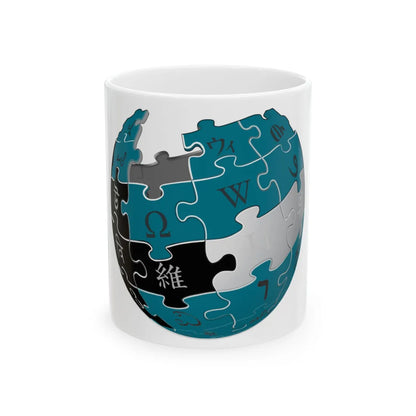 Wikipedia-logo-v2-Bahamas colors (Bahamas) White Coffee Mug 11oz - Go Mug Yourself