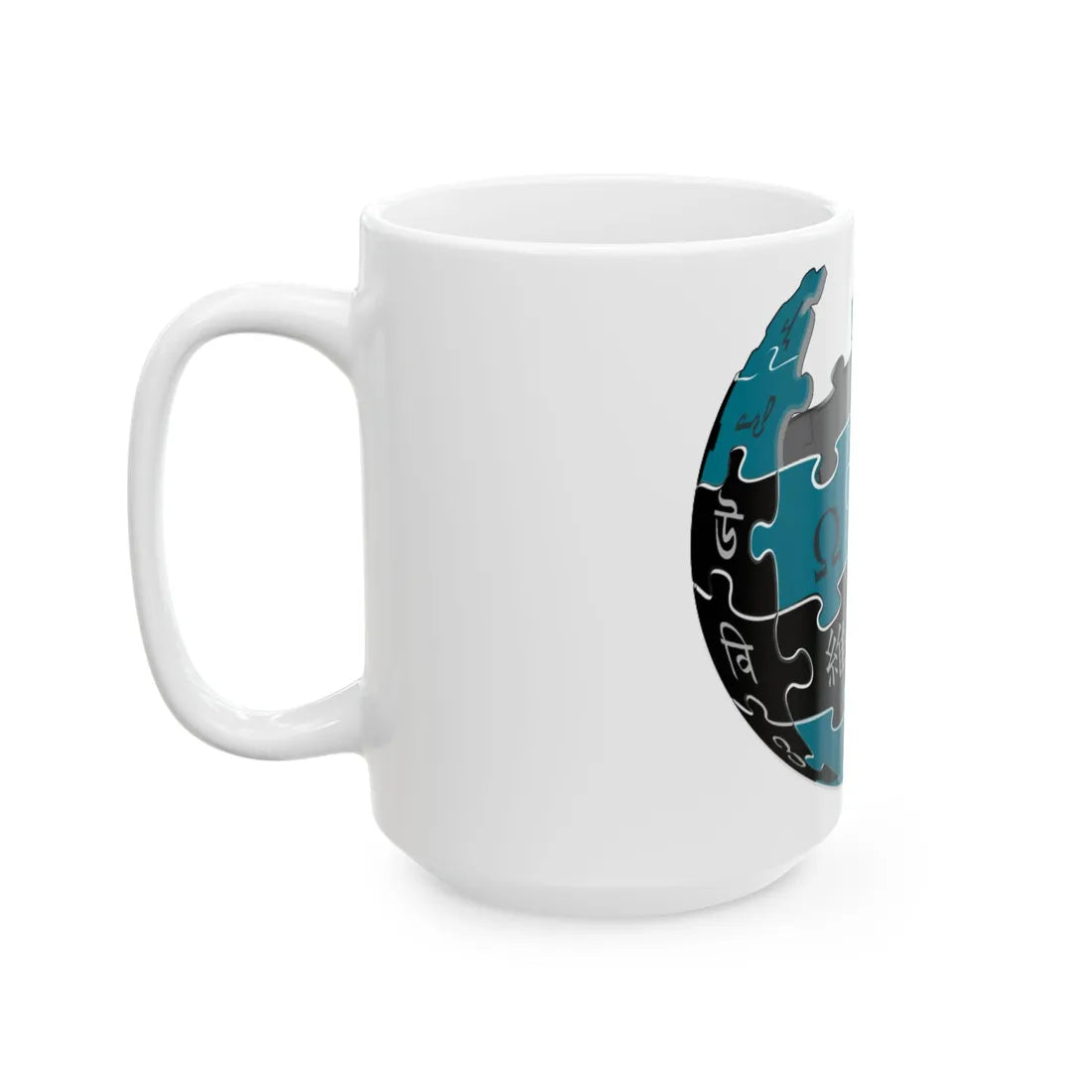 Wikipedia-logo-v2-Bahamas colors (Bahamas) White Coffee Mug - Go Mug Yourself