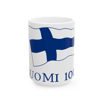 Wikipedia-logo-v2-fi-Suomi-100-proposal-3 (Finland) White Coffee Mug 15oz - Go Mug Yourself