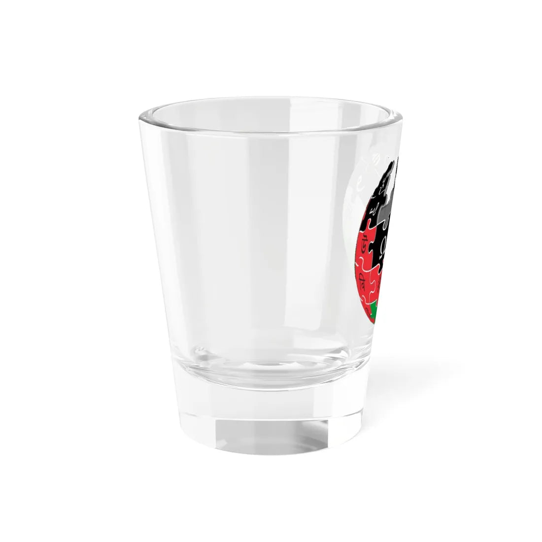 Wikipedia-logo-v2-Palestine colors (Palestine) Shot Glass 1.5oz - Go Mug Yourself
