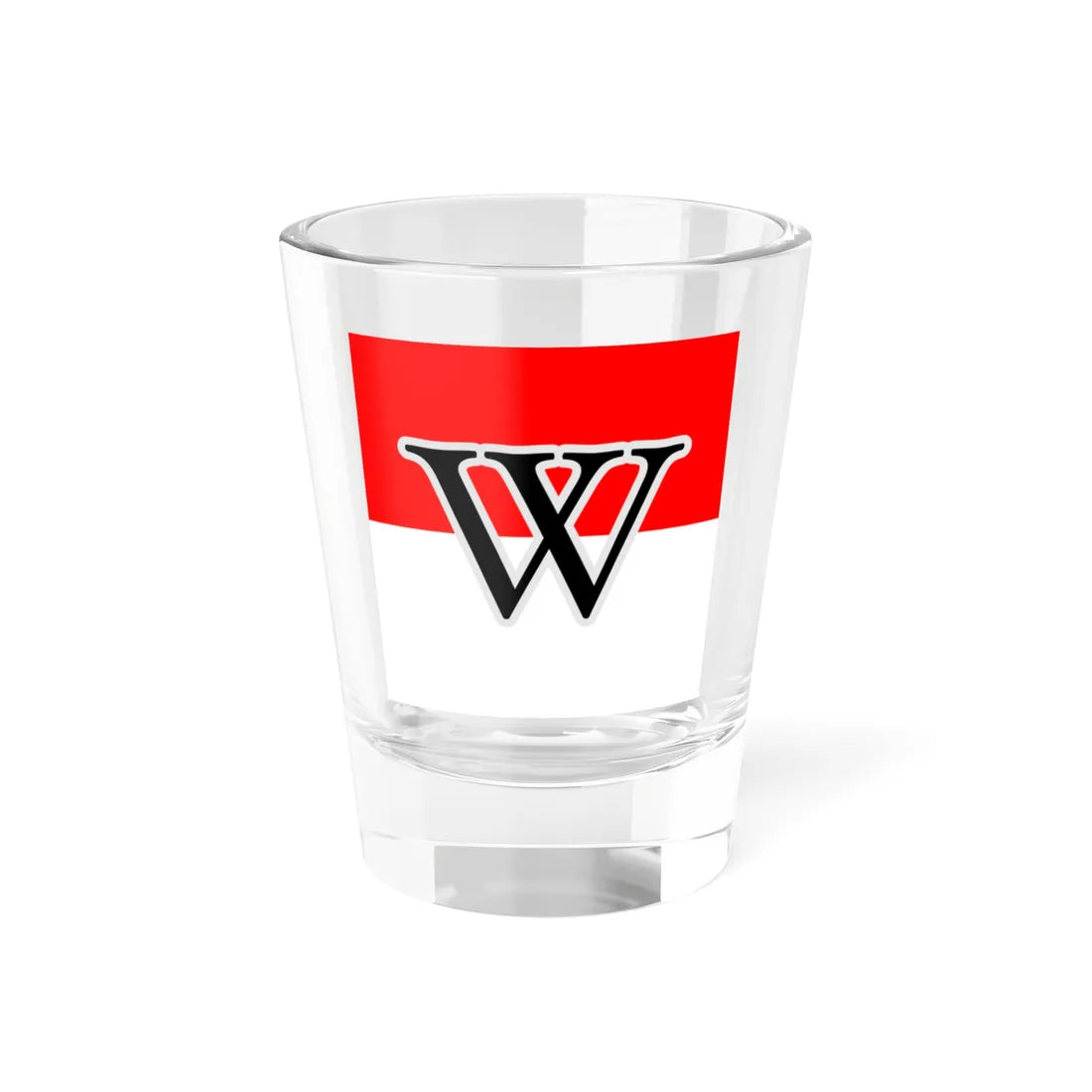 Wikipedias W in Indonesia colors (Indonesia) Shot Glass 1.5oz 1.5oz - Go Mug Yourself