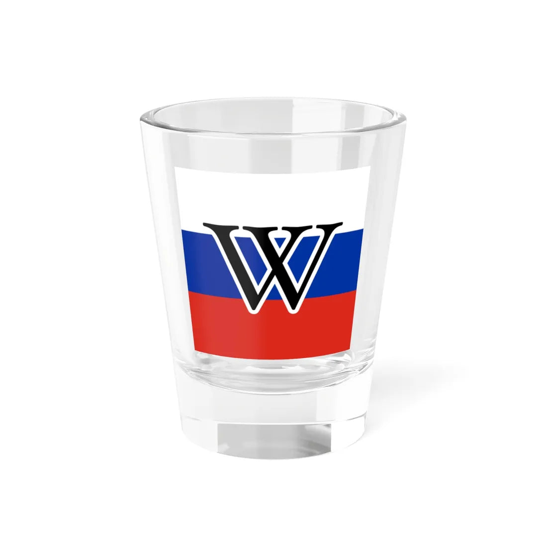Wikipedias W in Russian colors (Russia) Shot Glass 1.5oz 1.5oz - Go Mug Yourself
