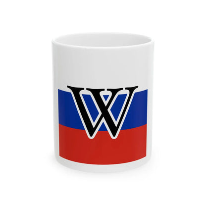 Wikipedias W in Russian colors (Russia) White Coffee Mug 11oz - Go Mug Yourself