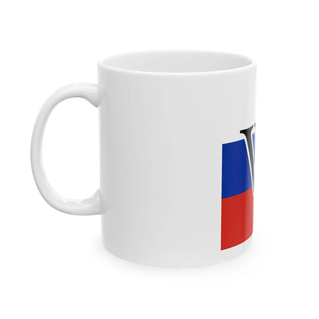 Wikipedias W in Russian colors (Russia) White Coffee Mug - Go Mug Yourself