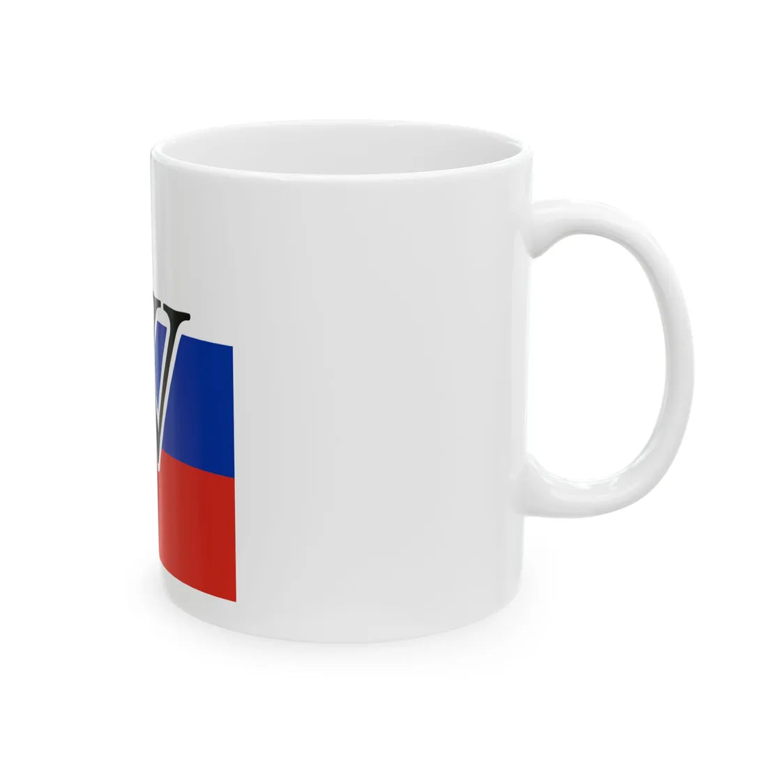 Wikipedias W in Russian colors (Russia) White Coffee Mug - Go Mug Yourself