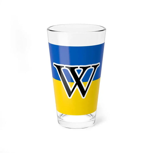 Wikipedias W in Ukraine colors (Ukraine) Pint Glass 16oz 16oz - Go Mug Yourself