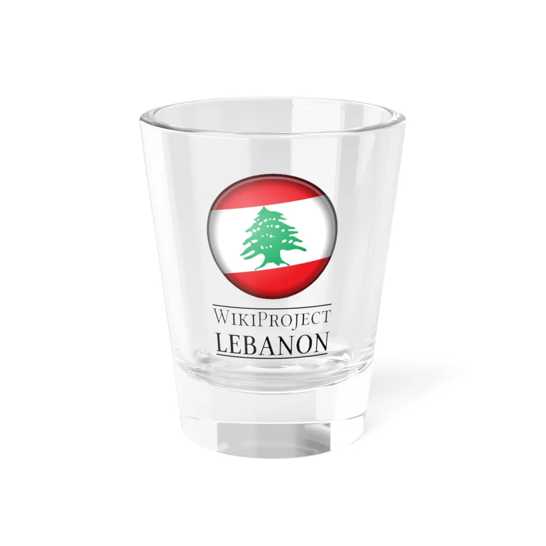 WikiProject Lebanon (Lebanon) Shot Glass 1.5oz 1.5oz - Go Mug Yourself