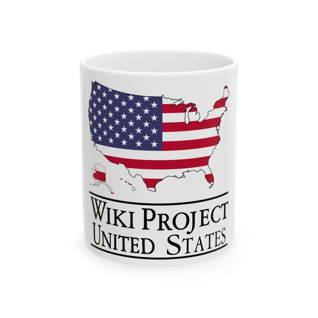 WikiProject United States logo (United States) White Coffee Mug 11oz - Go Mug Yourself