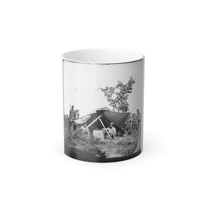 Wilcox's Landing, Va., Vicinity of Charles City Court House. Field Telegraph Station (U.S. Civil War) Color Changing Coffee Mug 11oz - Go Mug Yourself
