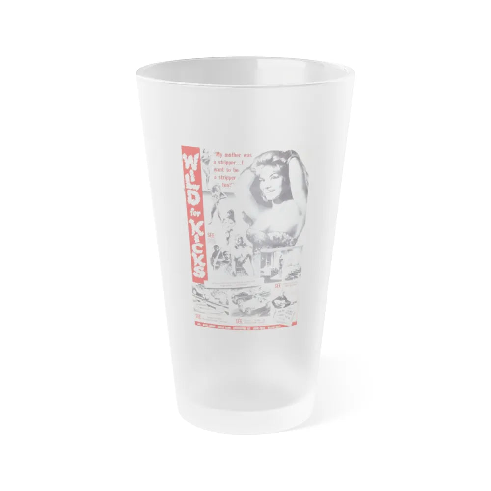 WILD FOR KICKS 1960 Movie Poster - Frosted Pint Glass 16oz-16oz-Frosted-Go Mug Yourself