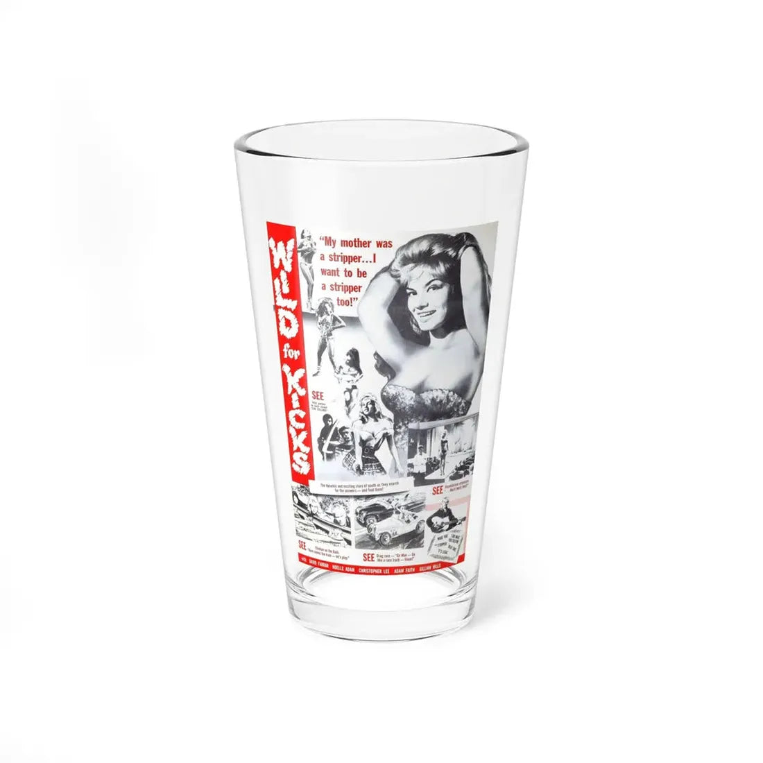 WILD FOR KICKS 1960 Movie Poster - Pint Glass 16oz 16oz - Go Mug Yourself
