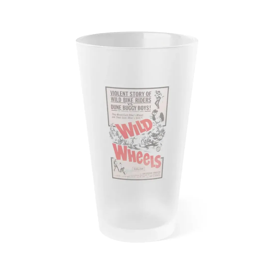 WILD WHEELS 1969 Movie Poster - Frosted Pint Glass 16oz Default Title - Go Mug Yourself