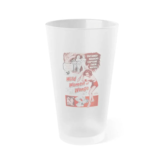WILD WOMEN OF WONGO 1959 Movie Poster - Frosted Pint Glass 16oz Default Title - Go Mug Yourself