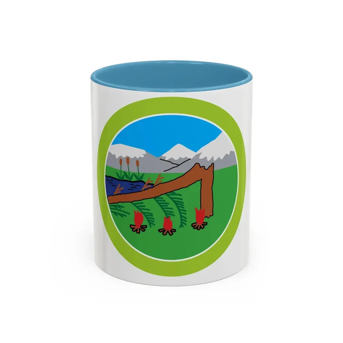 Wilderness Survival (Boy Scout Merit Badge) Accent Coffee Mug 11oz Light Blue - Go Mug Yourself
