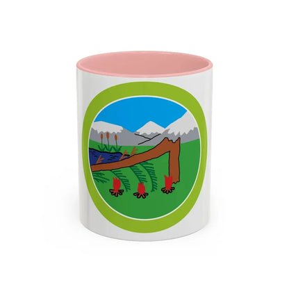 Wilderness Survival (Boy Scout Merit Badge) Accent Coffee Mug 11oz Pink - Go Mug Yourself
