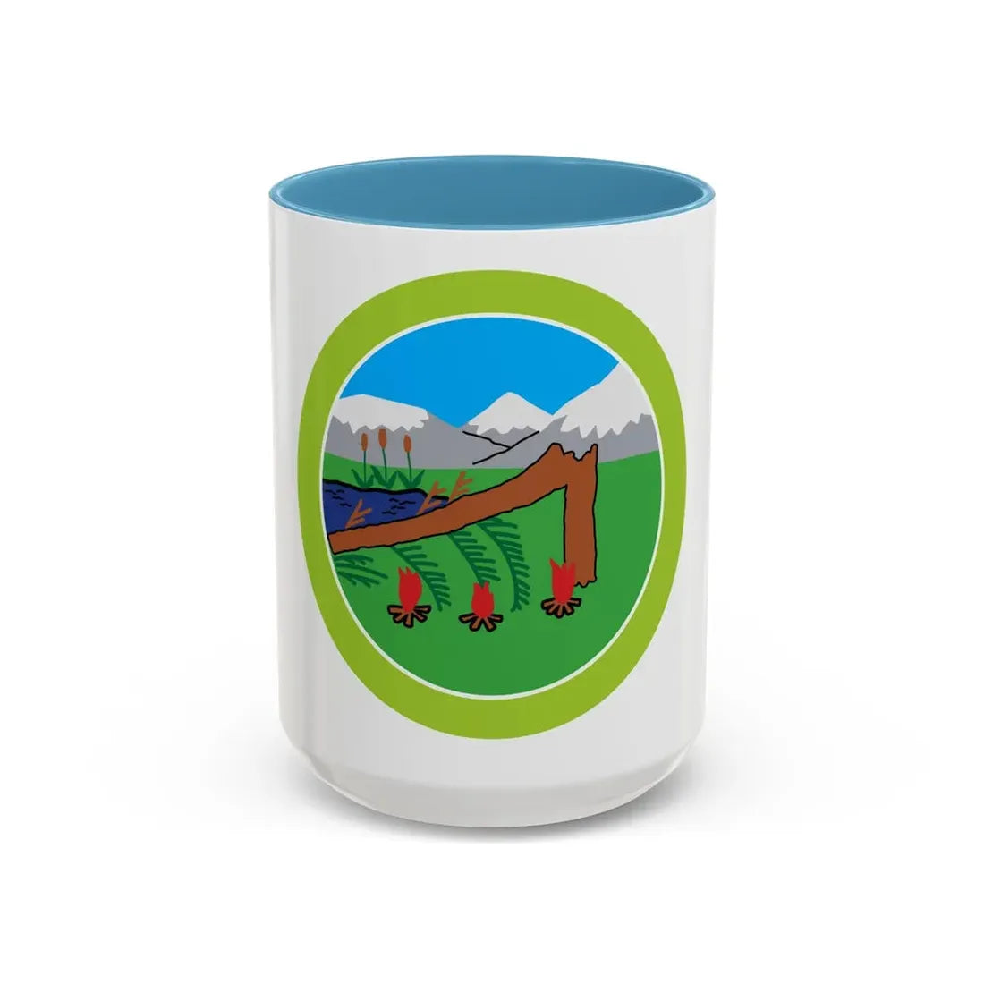 Wilderness Survival (Boy Scout Merit Badge) Accent Coffee Mug 15oz Light Blue - Go Mug Yourself