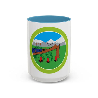 Wilderness Survival (Boy Scout Merit Badge) Accent Coffee Mug 15oz Light Blue - Go Mug Yourself